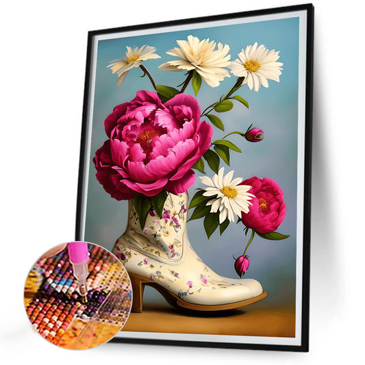 Wildflowers In Shoes - Full Round Drill Diamond Painting 30*40CM