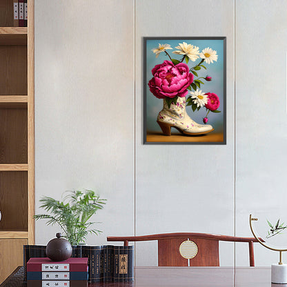 Wildflowers In Shoes - Full Round Drill Diamond Painting 30*40CM