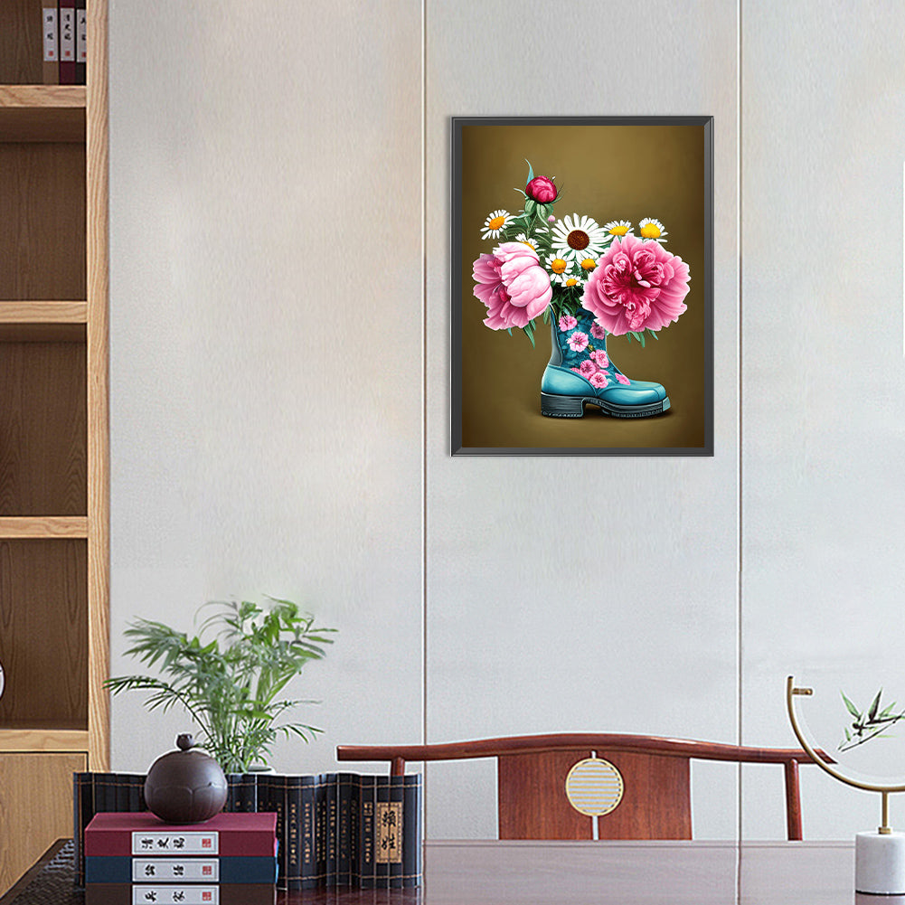 Wildflowers In Shoes - Full Round Drill Diamond Painting 30*40CM