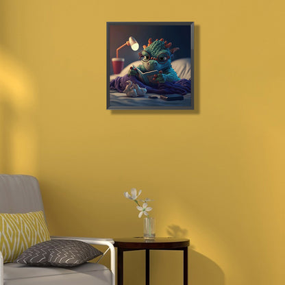 Crocodile Reading - Full Round Drill Diamond Painting 30*30CM