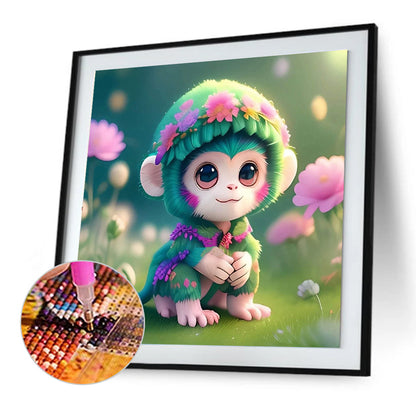 Little Monkey - Full Round Drill Diamond Painting 30*30CM