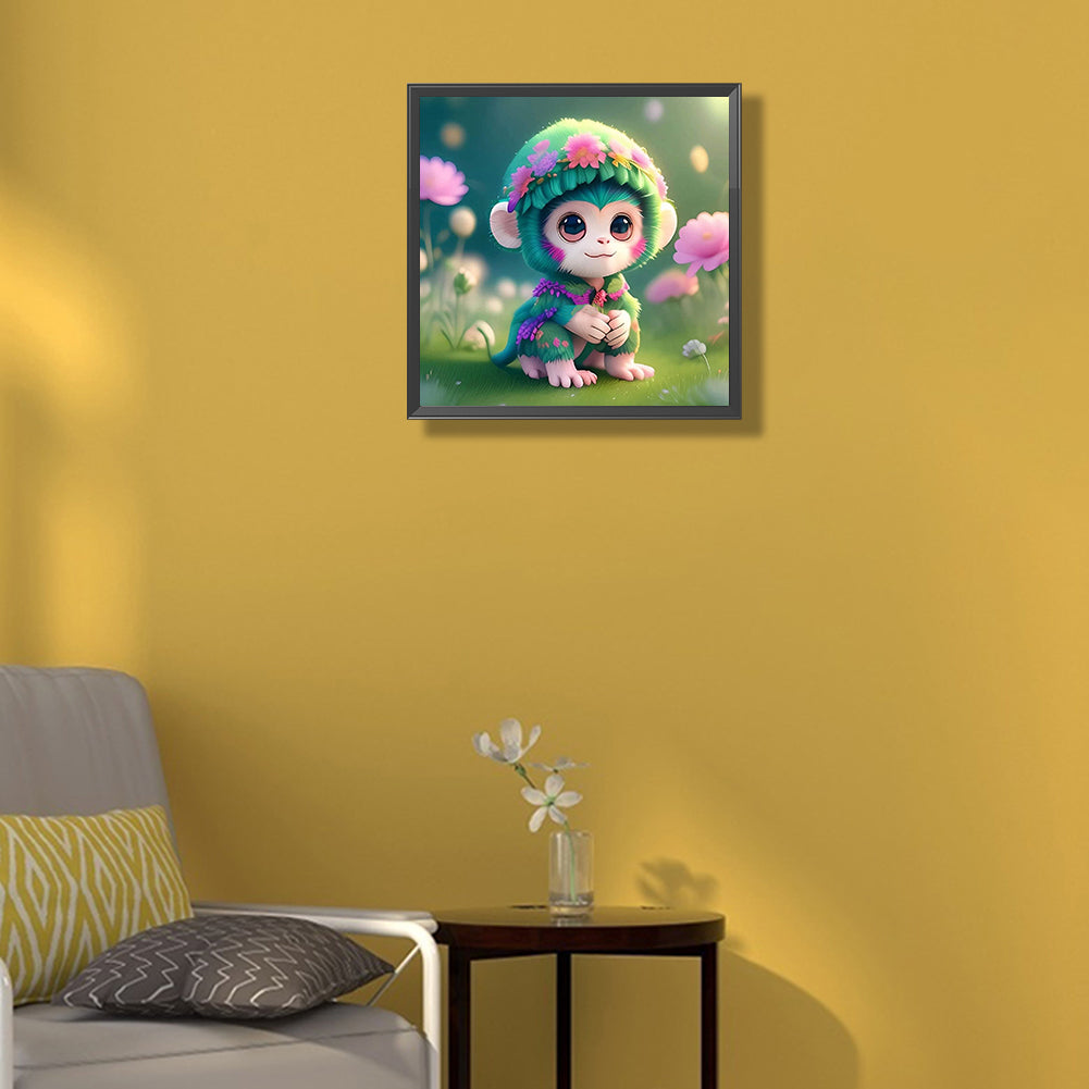 Little Monkey - Full Round Drill Diamond Painting 30*30CM