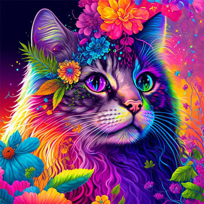 Colorful Cat - Full Round Drill Diamond Painting 40*40CM