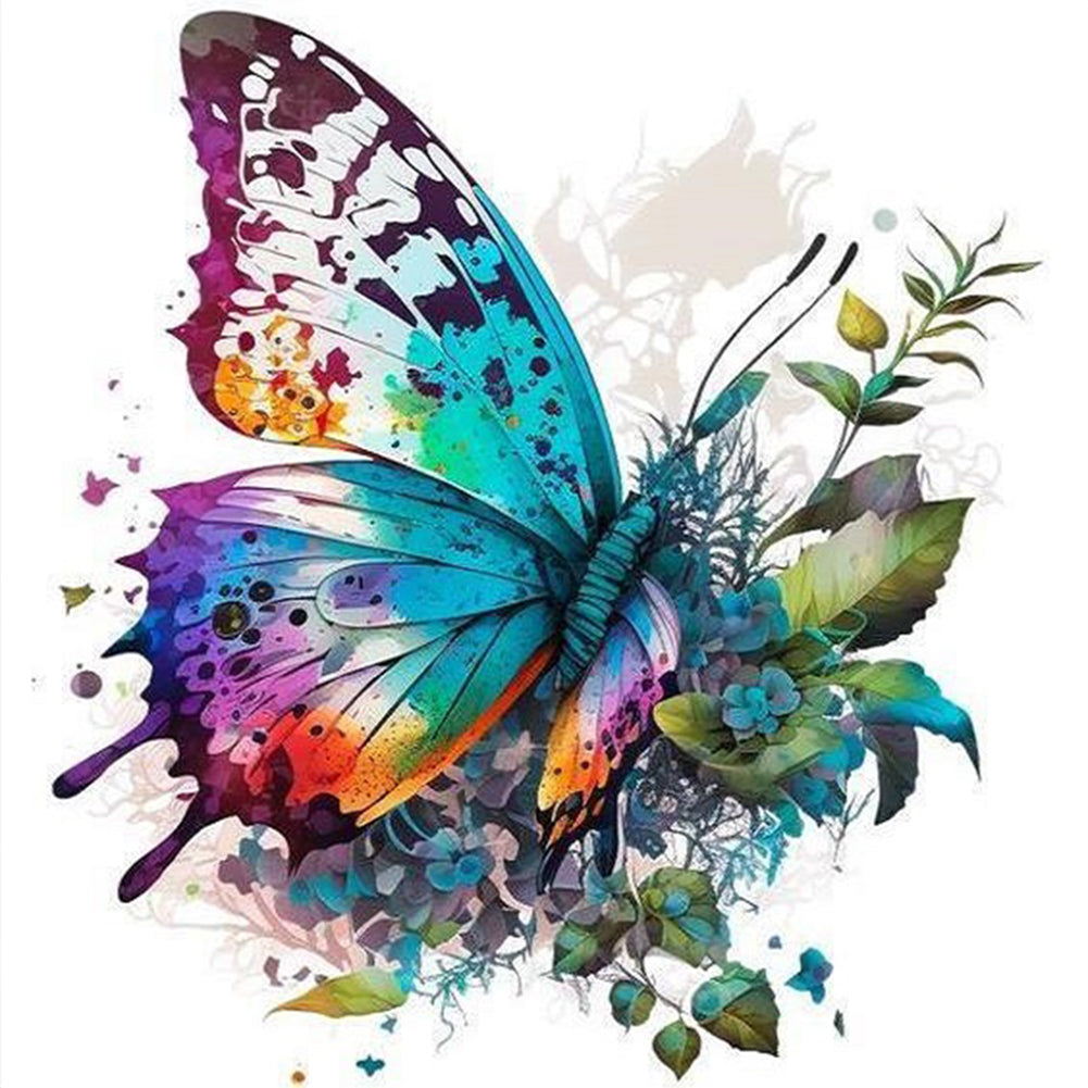 Colorful Butterfly - Full Round Drill Diamond Painting 30*30CM