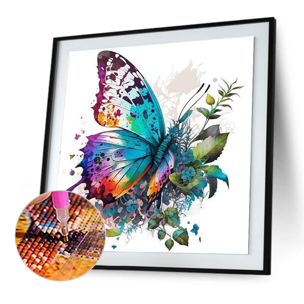 Colorful Butterfly - Full Round Drill Diamond Painting 30*30CM