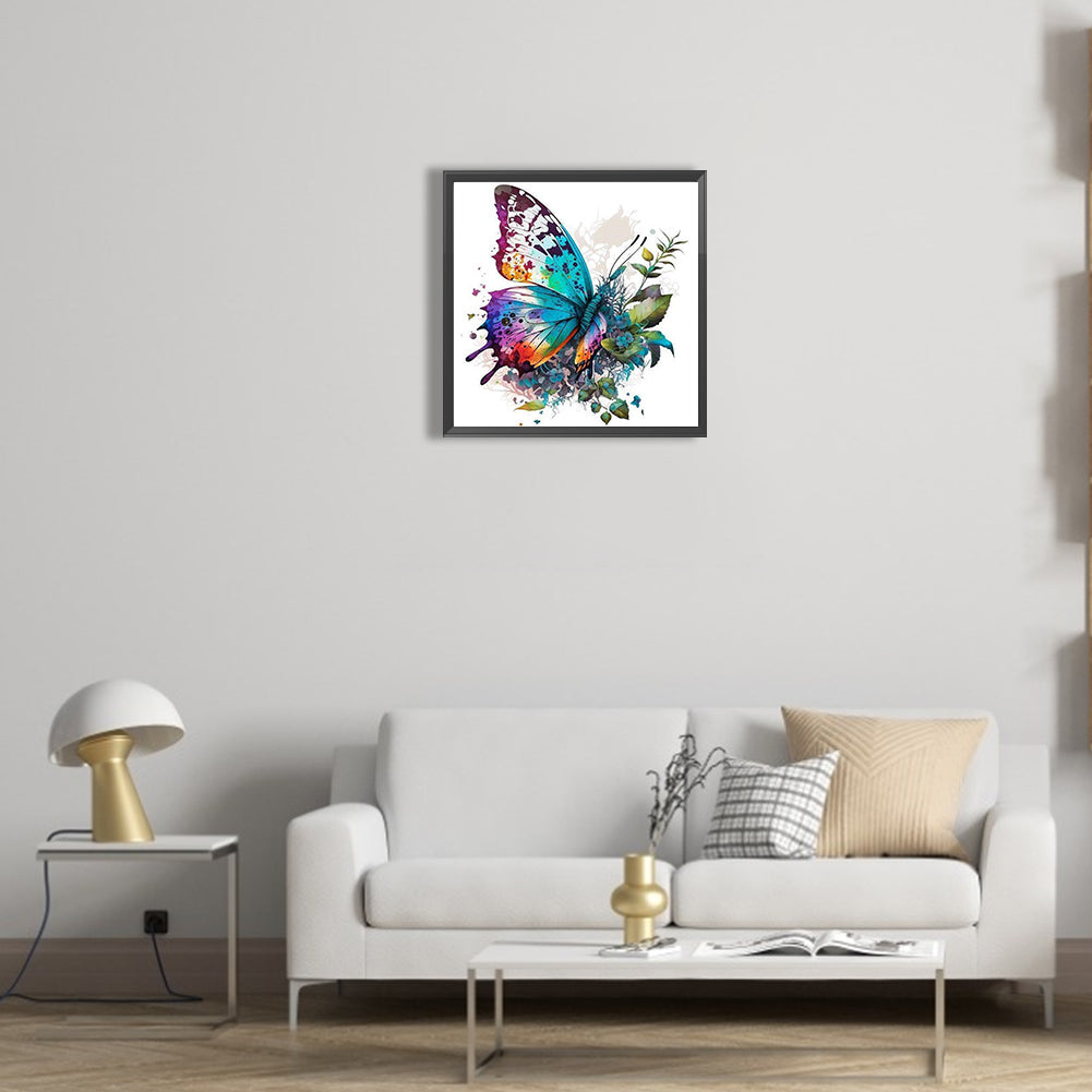 Colorful Butterfly - Full Round Drill Diamond Painting 30*30CM