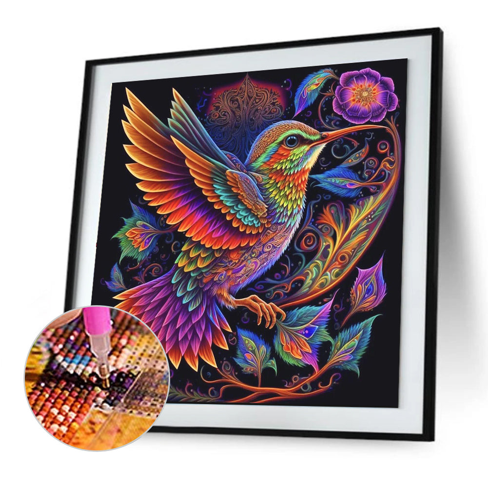 Colored Hummingbird - Full Round Drill Diamond Painting 30*30CM