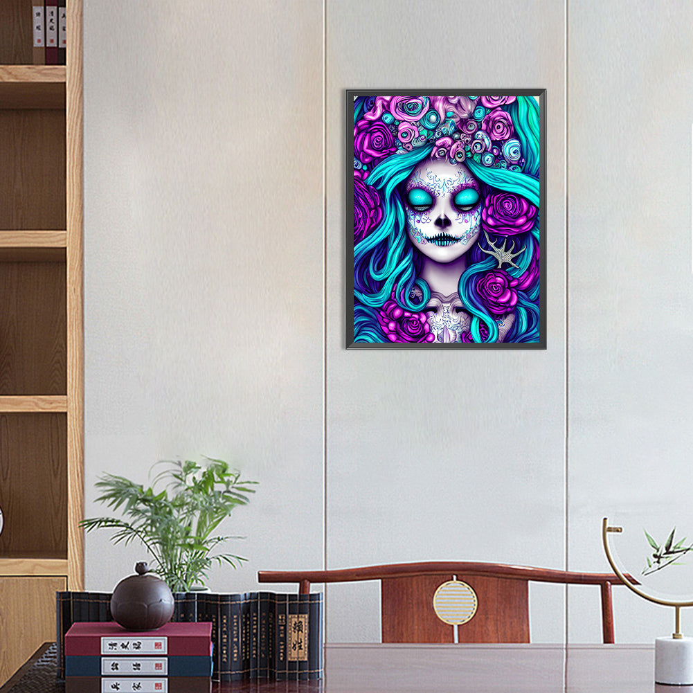Rose Skull - Full Round Drill Diamond Painting 30*40CM