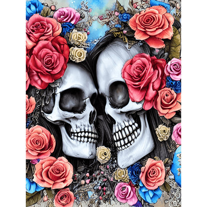 Rose Skull - Full Round Drill Diamond Painting 30*40CM
