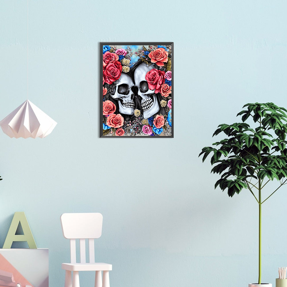 Rose Skull - Full Round Drill Diamond Painting 30*40CM