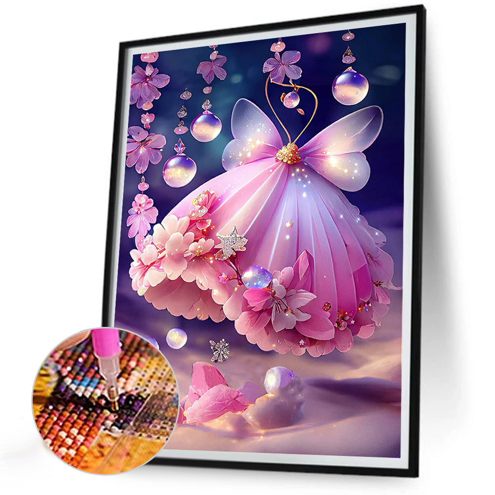 Butterfly Crystal Pendant - Full Round Drill Diamond Painting 30*40CM