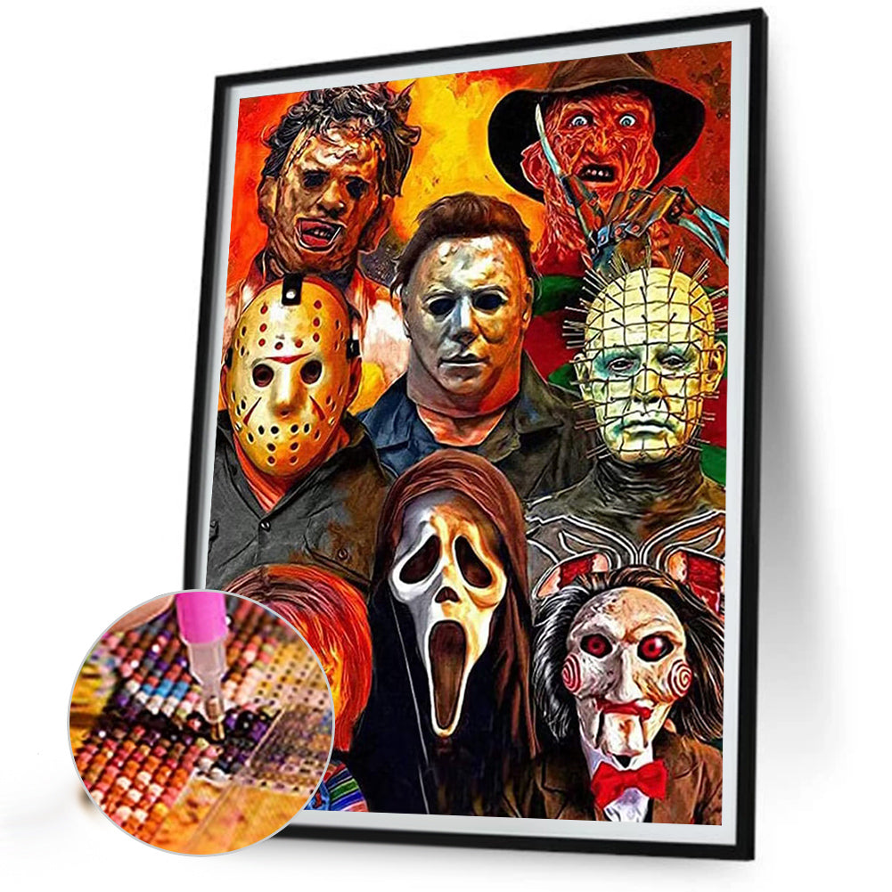 Horror Movie - Full Round Drill Diamond Painting 30*40CM