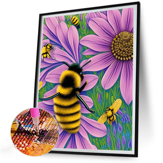 Hardworking Bee - Full Round Drill Diamond Painting 30*40CM