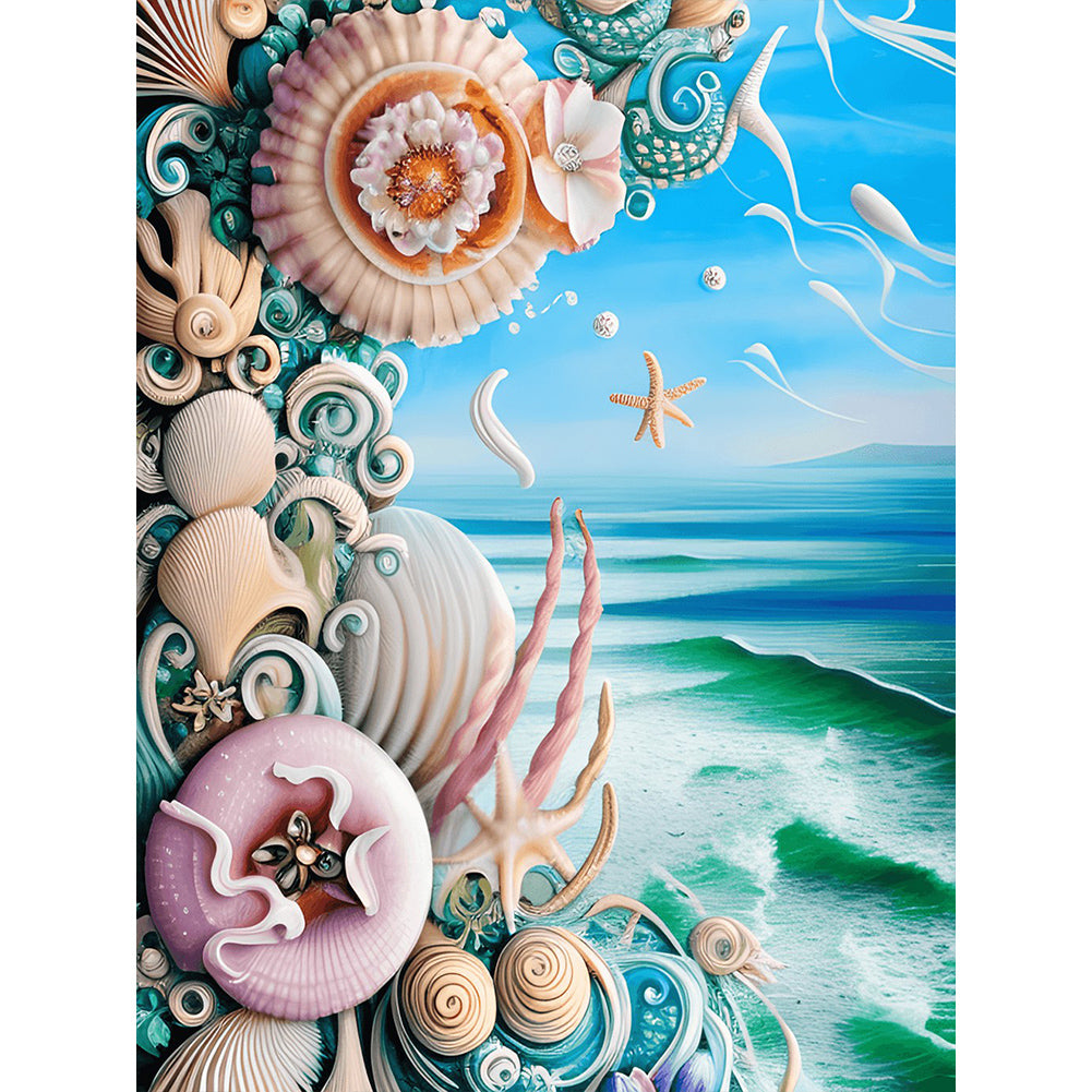 Dream Beach Shells - Full Round Drill Diamond Painting 30*40CM