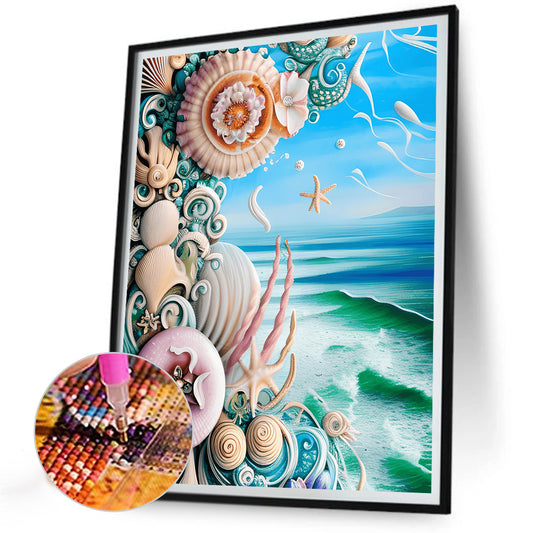 Dream Beach Shells - Full Round Drill Diamond Painting 30*40CM