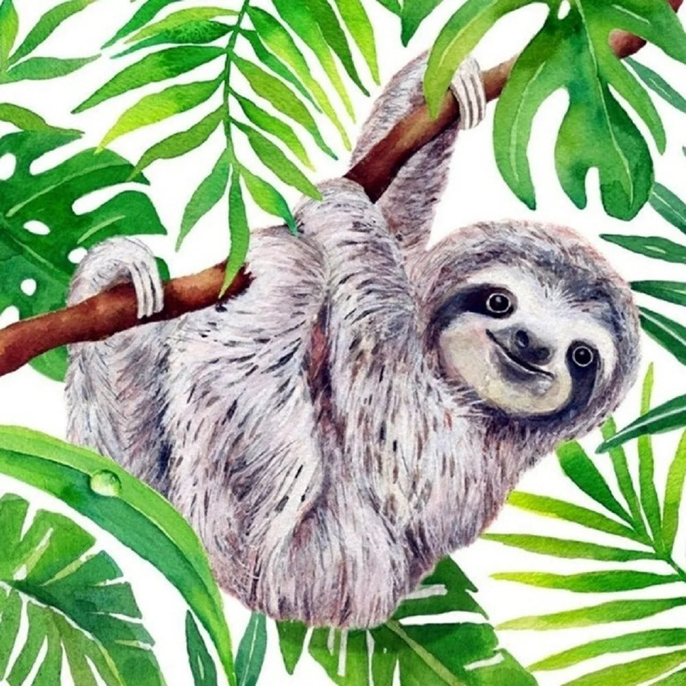 Naughty Sloth - Full Round Drill Diamond Painting 30*30CM