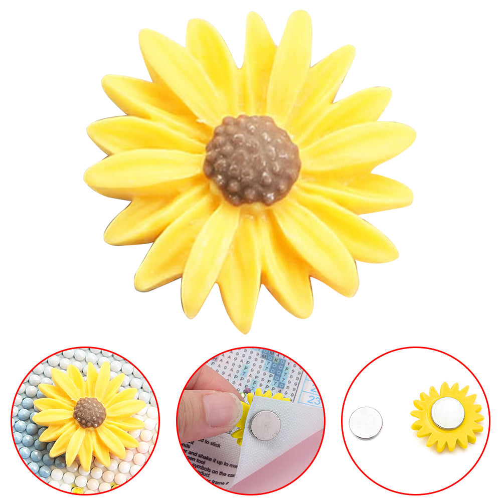 5D Diamond Magnet Cover Painting Flower Diamond Magnetic Locator for DIY