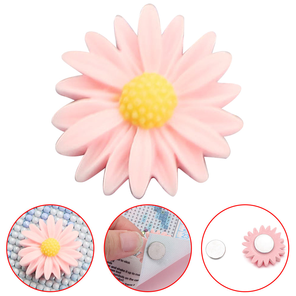 5D Diamond Magnet Cover Painting Flower Diamond Magnetic Locator for DIY