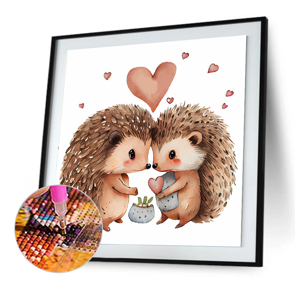 Love Hedgehog - Full Round Drill Diamond Painting 30*30CM