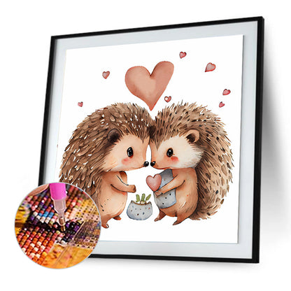 Love Hedgehog - Full Round Drill Diamond Painting 30*30CM