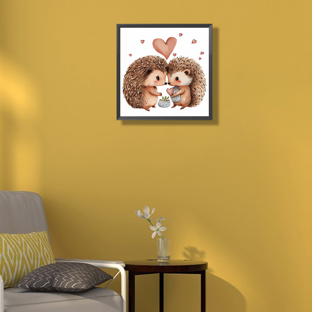 Love Hedgehog - Full Round Drill Diamond Painting 30*30CM