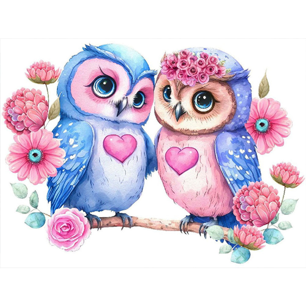 Owl - Full Round Drill Diamond Painting 40*30CM