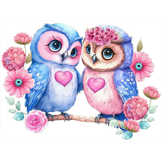 Owl - Full Round Drill Diamond Painting 40*30CM