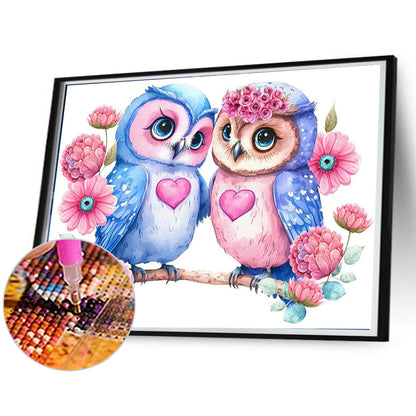 Owl - Full Round Drill Diamond Painting 40*30CM