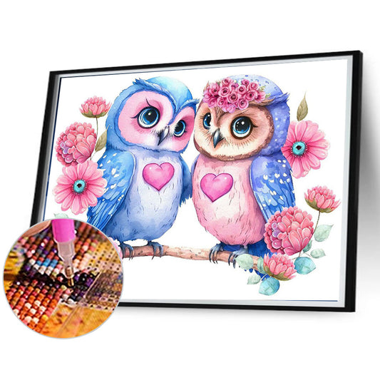 Owl - Full Round Drill Diamond Painting 40*30CM
