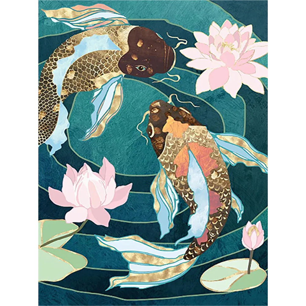 Two Goldfish - Full Round Drill Diamond Painting 30*40CM