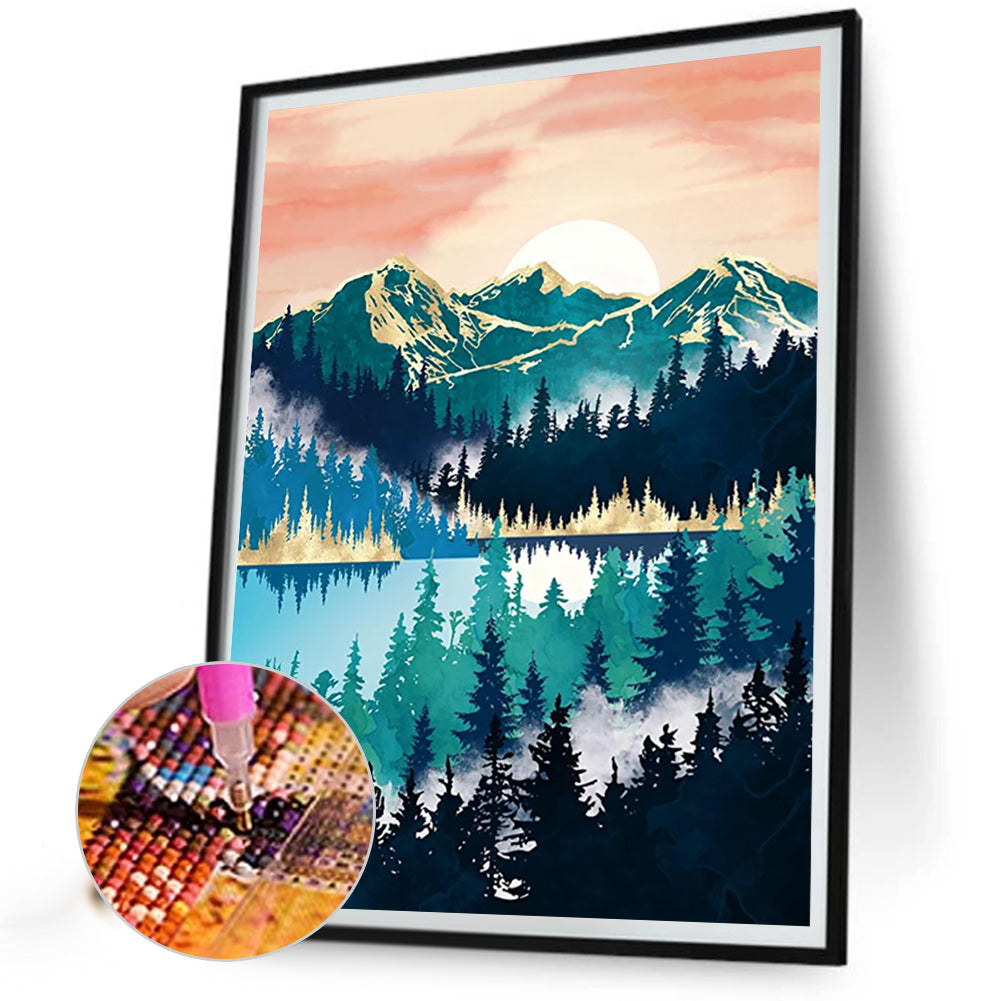 Landscape Sunset - Full Round Drill Diamond Painting 30*40CM