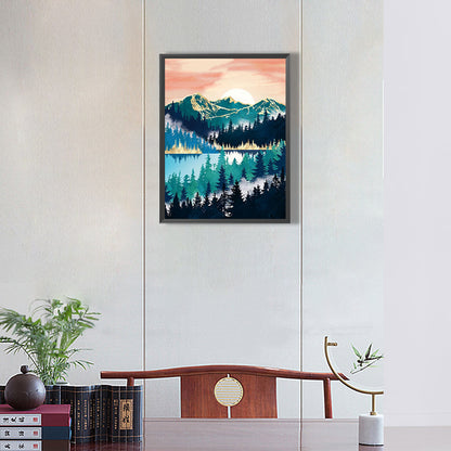 Landscape Sunset - Full Round Drill Diamond Painting 30*40CM