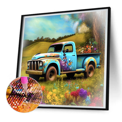 Old Truck On The Farm - Full Round Drill Diamond Painting 30*30CM