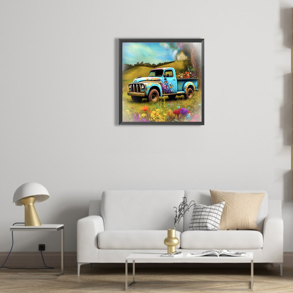 Old Truck On The Farm - Full Round Drill Diamond Painting 30*30CM