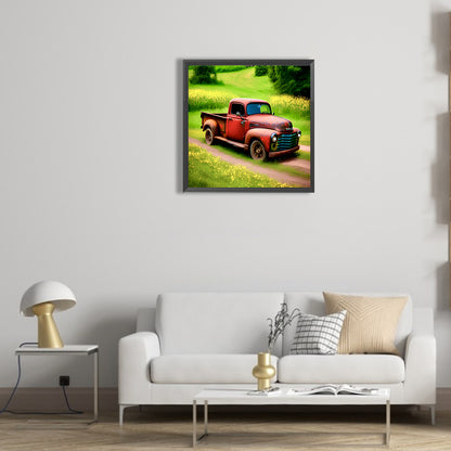 Old Truck On The Farm - Full Round Drill Diamond Painting 30*30CM