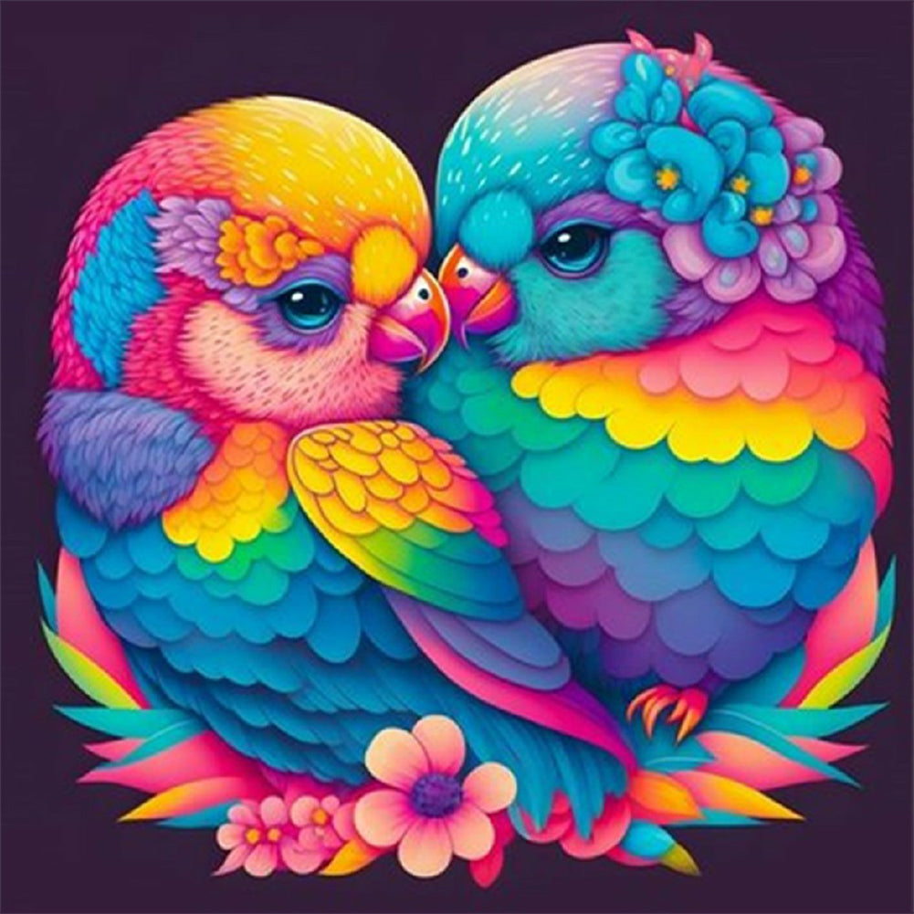 Colorful Parrot - Full Round Drill Diamond Painting 30*30CM