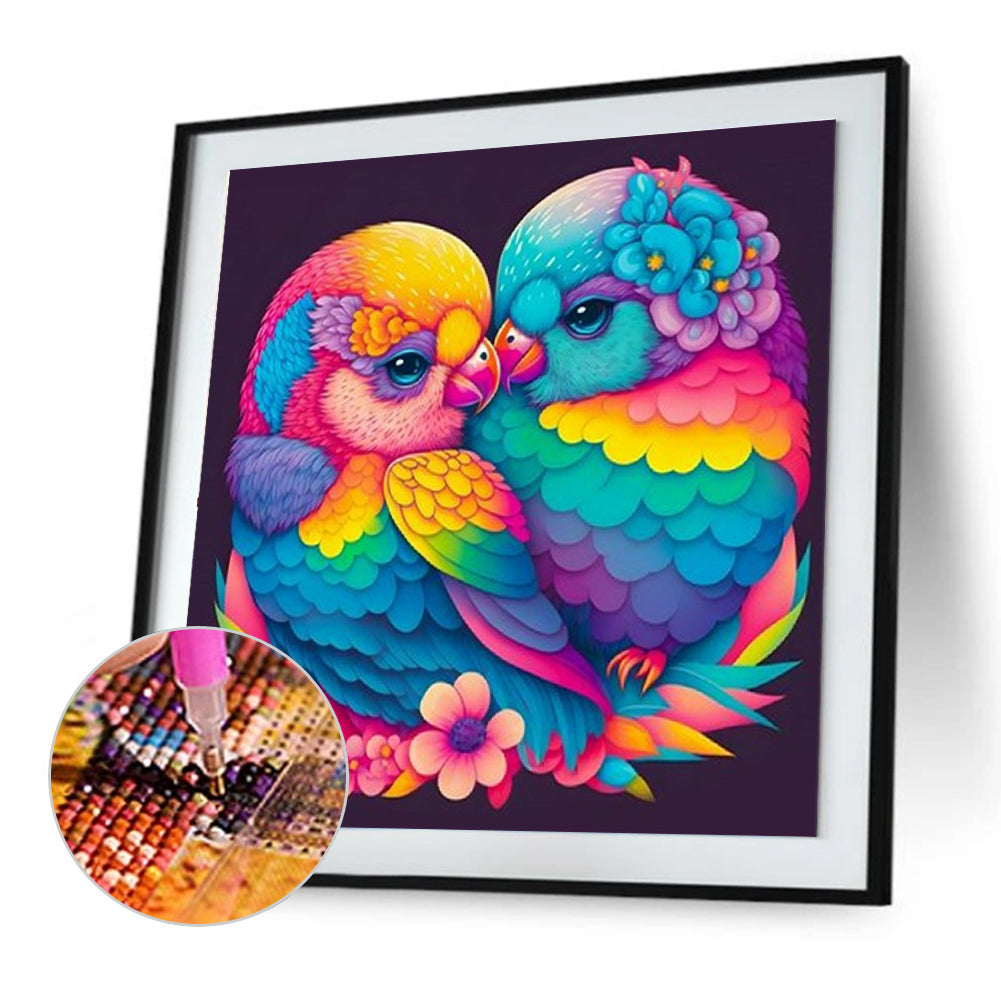 Colorful Parrot - Full Round Drill Diamond Painting 30*30CM