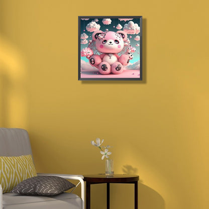 Pink Bear - Full Round Drill Diamond Painting 30*30CM