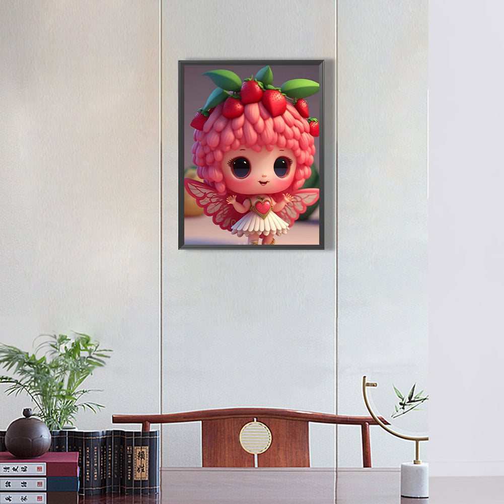 Strawberry Fairy - Full Round Drill Diamond Painting 30*40CM