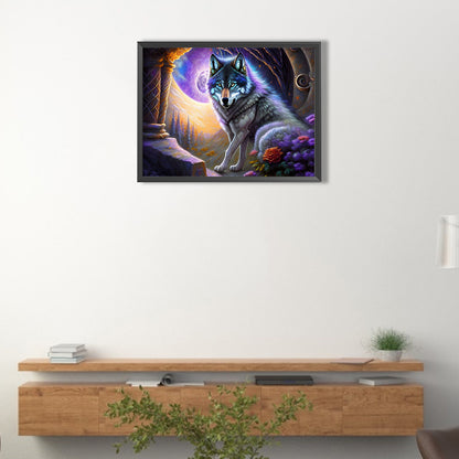 Purple Wolf - Full Round Drill Diamond Painting 40*30CM