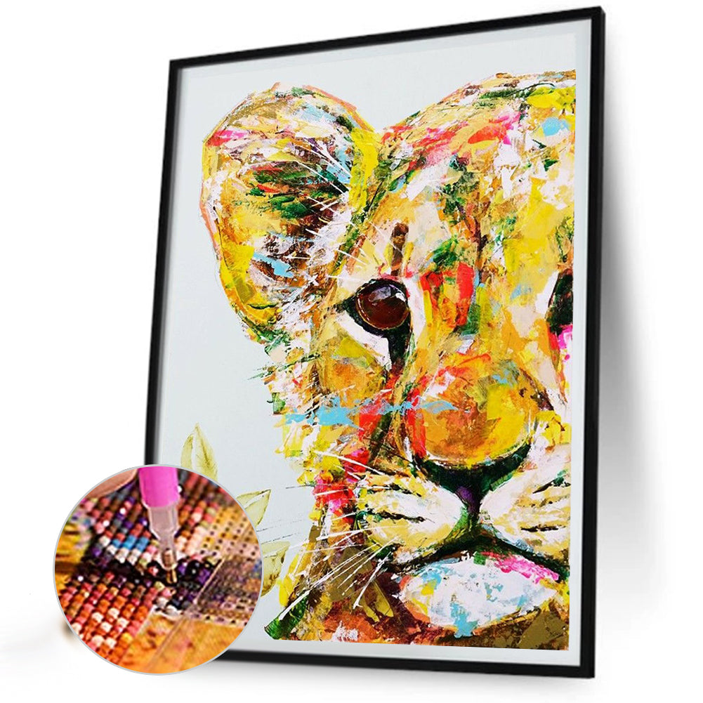 Lion Head - Full Round Drill Diamond Painting 30*40CM