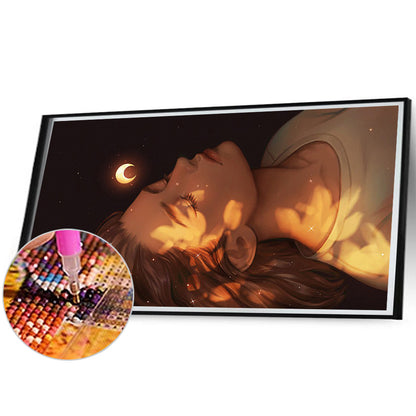 Sleeping Girl - Full Round Drill Diamond Painting 70*30CM