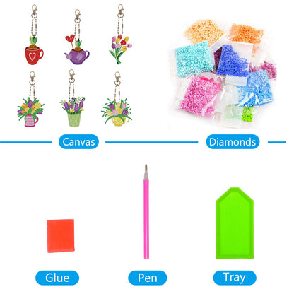 DIY Diamond Art Keychains Diamond Mosaic Kit Rhinestone Pendant Lady Bag Pendant