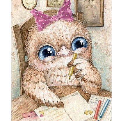 Owl - Full Round Drill Diamond Painting 30*35CM