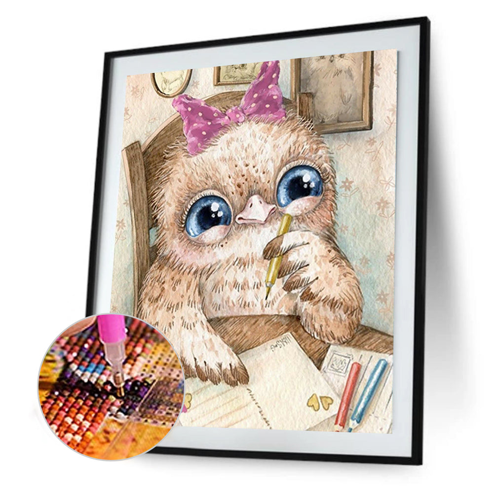 Owl - Full Round Drill Diamond Painting 30*35CM