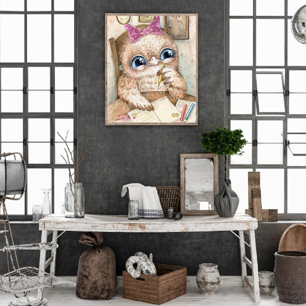 Owl - Full Round Drill Diamond Painting 30*35CM