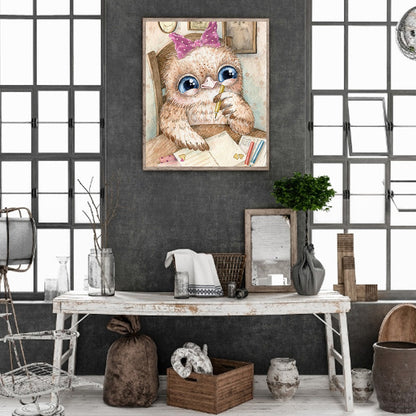 Owl - Full Round Drill Diamond Painting 30*35CM