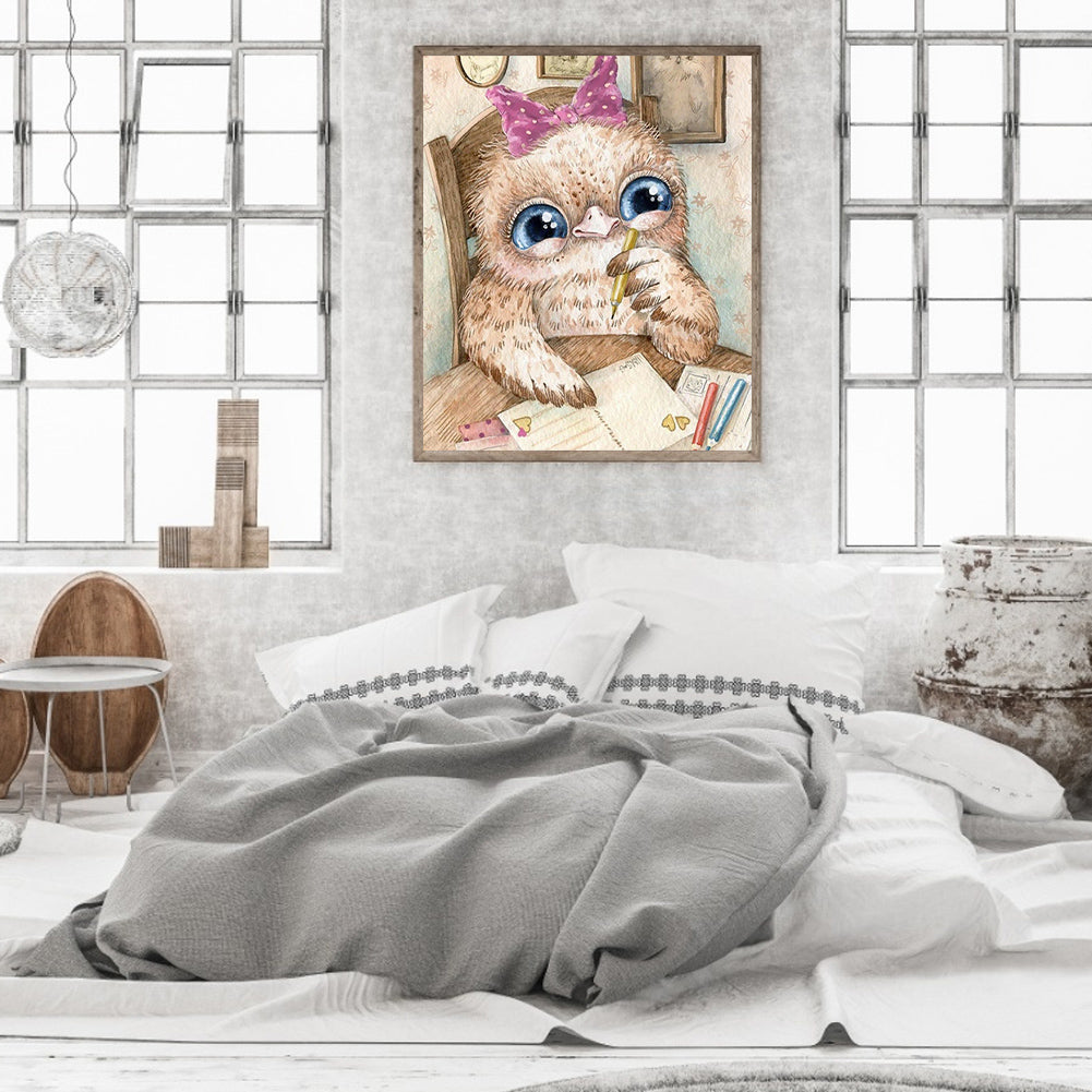 Owl - Full Round Drill Diamond Painting 30*35CM