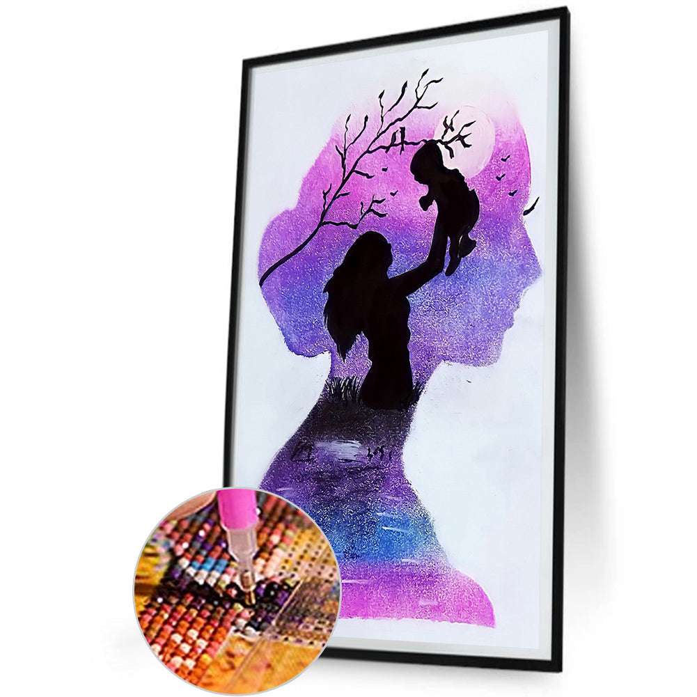 Mother Earth Silhouette - Full Round Drill Diamond Painting 30*50CM