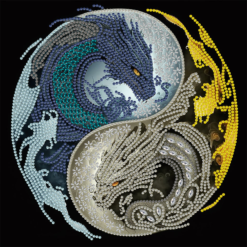 Tai Chi Yin Yang Dragon - Special Shaped Drill Diamond Painting 30*30CM
